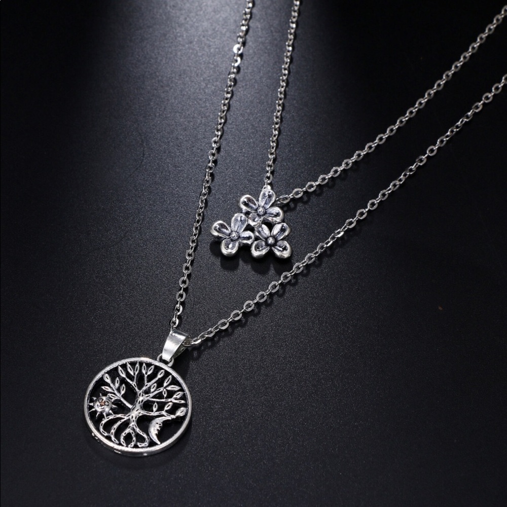 Link Chain, Botanical Pendant Necklace - Picture 6 of 8